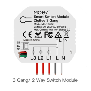 Módulo de interruptor ZIGBEE 3.0 oculto de 3 bandas Mini tipo oculto